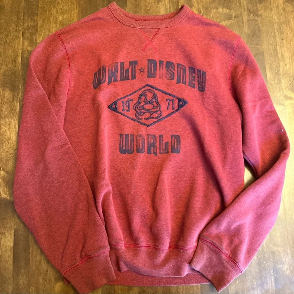 Disney World Parks Mens Sweater Small‎ Grumpy Logo Pullover Crewneck Funny